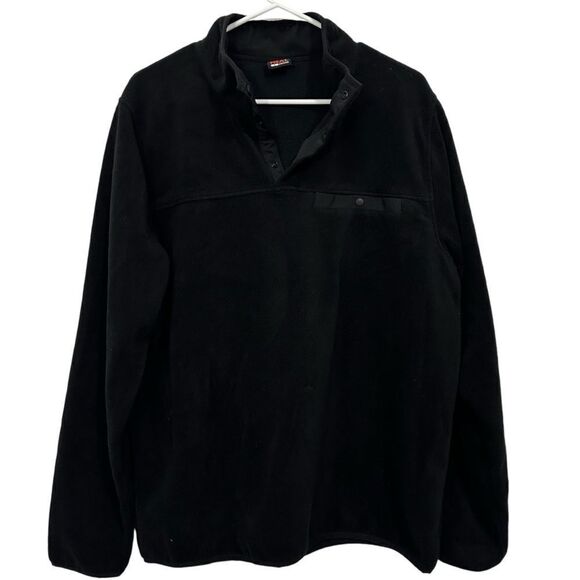 Heat 32 Degrees Black Fleece‎ Quarter Snap with Breast Pocket size Large - Picture 1 of 7